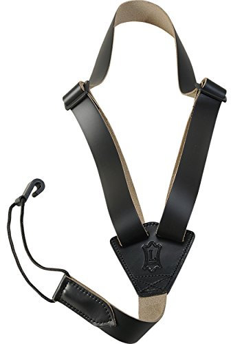 Levy's M20L-BLK 2 inch Leather Strap for Classical Guitar - Black