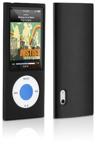 DLO Silikontasche/Schutzhülle für Apple iPod Nano 5G inkl. Display- Schutzfolie, schwarz