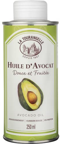 La Tourangelle - Huile d’avocat - Extraite de la chair d'avocats - Goût intense et fruité - Huile pour cuisine et cosmétique - 250ml