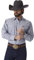 Wrangler Men's Western Long Sleeve Snap Work Washed Finish button down shirts, Light Denim, 18 Inches Neck 35 Inches Sleeve UK