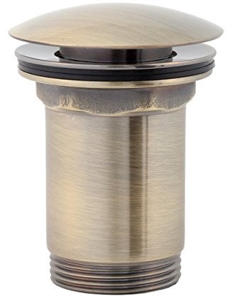 Aquabad Piletta con Tappo per lavabo Omnires® Click-Clack, Push-Up | Colore: Bronzo Antico | Tappo: Tondo, Convesso