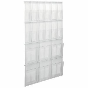 Helit Prospekthalter Placativ Wandset 6 x A4 + 12 x DINlang glasklar