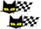 2 x SEV Marchal Race Rally le Mans 24 heures de voiture autocollant Stickers muraux en vinyle 100 x 40 mm