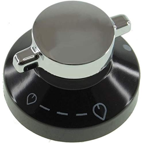 Spares2go Gas Control Knob Switch & Shaft for New World 444440036 600SIDLM Oven Cooker Hob (Silver/Black)