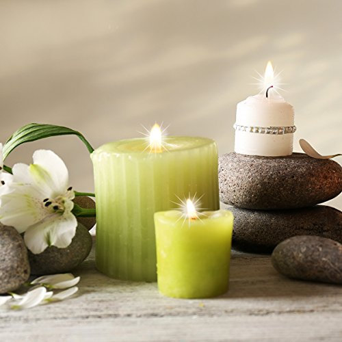 Eurographics Candles & Spa 40x40 LED, Leinwand, grün, 40 x 40 x 4 cm