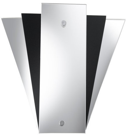 SearchLight Deco Fan Style Black/Mirror Wall Bracket, 40 W