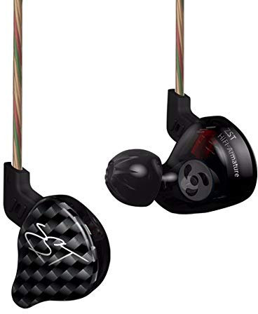 KZ ZST Auriculares de botón con controlador dual, híbridos y dinámicos