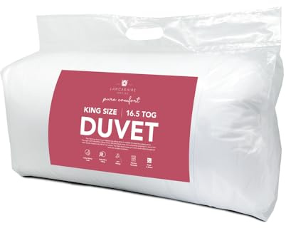 Lancashire Textiles 16.5 Tog King Size - Snug Winter Warm Cosy Plump Hollowfibre Cotton Blend Energy Saving Thick Duvet Quilt [230 X 220 Cm, 90 X 86]