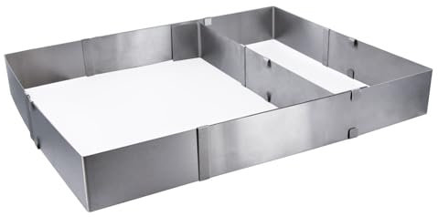 Cuisy KP5250 Cadre Rectangle + Séparateur Amovible Acier Inoxydable Largeur 20 a 37cm Longueur 23.5 a 44cm Hauteur 5cm