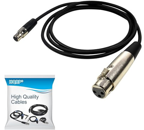 HQRP Mini TA4F a XLR (F) Conector derecho/Cable adaptador de micrófono compatible con Shure BLX/FP/SLX/ULX-S/UHF-R