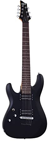 Schecter C-7 Deluxe - Guitarra eléctrica (7 cuerdas, satén), color negro, SBK