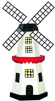 EASYmaxx 09387 Solar-Windmühle | kabellos, bis zu 8 Std. Leuchtdauer, Tageslichtsensor | für Innen und Aussen