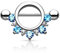 Paula & Fritz® Brustwarzen-Piercing Brustpiercing Frau Maenner Intimpiercing Mann Nippelpiercing Reif Kranz Zirkonia Edelstahl Chirurgenstahl 316L K15780_QC