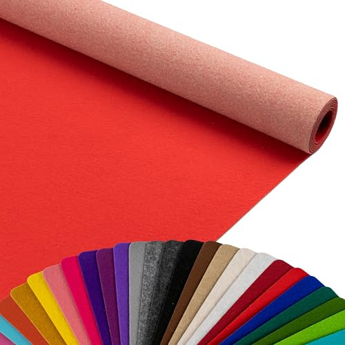 Primaflor Messeteppich Podium | Rot | 200 x 700 cm | Flacher Eventteppich aus 100 % Polypropylen, CFL-S1, Precoat-Rücken, 2 mm hoch, für Messe und Event