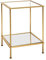 HAKU Möbel Beistelltisch Gold, Metall, Sicherheitsglas, Spiegel - Maße: B 39 cm x H 55 cm x T 39 cm, Style: Art Deco