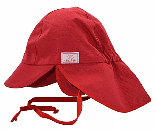 PICKAPOOH Baby/Kinder Sonnenhut/Sonnenmütze Tom mit UV-Schutz aus Reiner Bio-Baumwolle, Rot Gr. 52