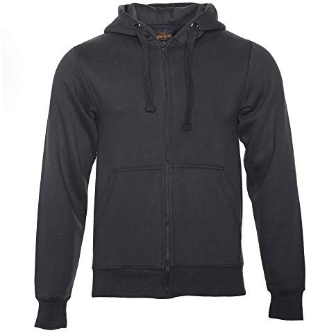 ROCK-IT Apparel I Giacca con Cappuccio da Uomo con Zip I Felpa con Cappuccio di Ottima qualità Molto Morbida e Robusta per Il Tempo Libero o Il Lavoro I [XS-5XL] Nero 3X-Large