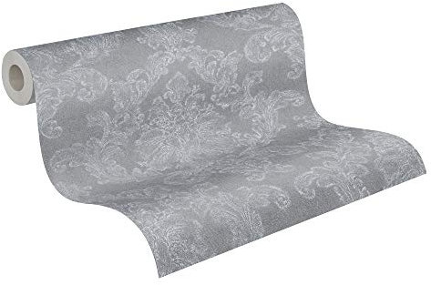 A.S. Création Vliestapete Elegance Tapete neo barock 10,05 m x 0,53 m grau weiß Made in Germany 305184 30518-4