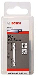 Bosch Professional Doppelendbohrer HSS-G geschliffen (10 Stück, Ø 2,5 mm)