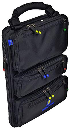 BrightLine Bags Pocket Cap Front - Schwarz - Weich - Reißverschluss - Spielekonsole - 9 Taschen