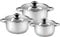 Haussmann Héritage® - 6 pièces Marmite Faitout acier inoxyable avec couvercles en verre - tous feux dont induction - HM-0613