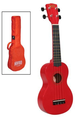 Korala Sopran-Ukulele m. Tasche rot