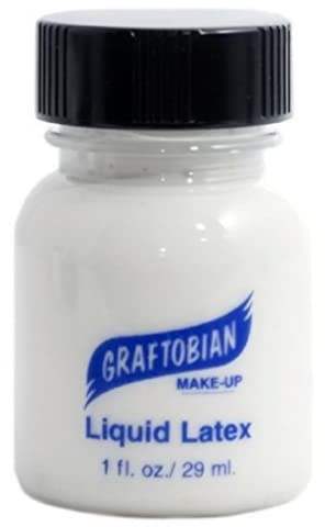 Graftobian Liquid Latex SFX Makeup - Professional Skin Safe Adhesive for Special Effects and Body FX, For Theatrical Stage, Cosplay, and Halloween Makeup, 1 ounce