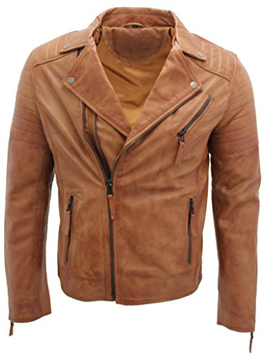 Infinity Croce abbronzarsi Zip Brando Pelle Chiodo Uomo M