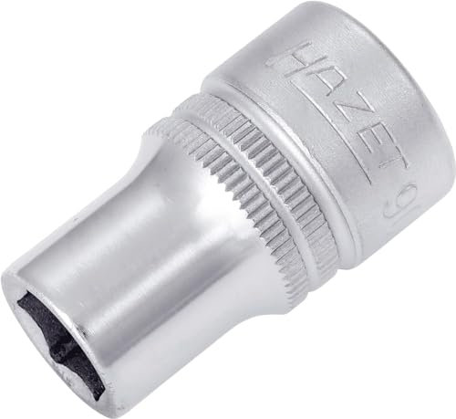 HAZET Steckschlüsseleinsatz 900-11 I 12,5 mm Vierkantantrieb, 11 mm Schlüsselweite, mit Rändelung I Steck-Nuss mit verchromter und polierter Oberfläche für Handbetätigung