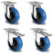 Cascoo 1 Satz Blue Wheels Lenkrollen 200mm 400kg/Rolle NEU Lenk/FS