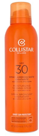 Collistar feuchtigkeitsspendendes, schützendes Bräunungsspray LSF30, ultrafrisches, leicht aufzutragendes Körperspray, feuchtigkeitsspendende Wirkung, mit Vitamin E, für alle Hauttypen geeignet, 200ml