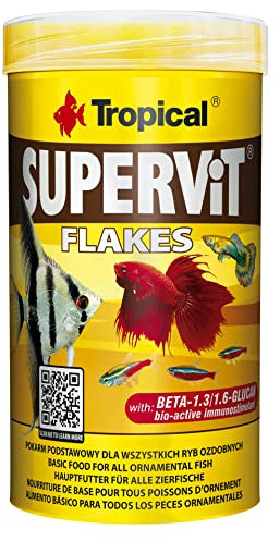 Tropical Supervit Premium Hauptfutter, Flockenfutter für alle Zierfische, 1er Pack (1 x 250 ml)