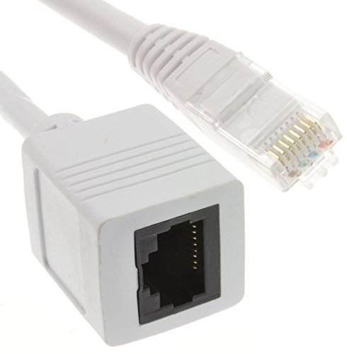kenable Network CAT6 UTP Ethernet RJ45 Extension Male/Female Cable White 5m