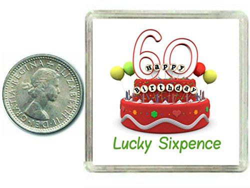 60th Birthday Lucky Sixpence Gift, Great good luck present idea for man or woman
