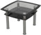 AVF T22-A Beistelltisch/Lampentisch/Beistelltisch, Glas, Chrom/Schwarz