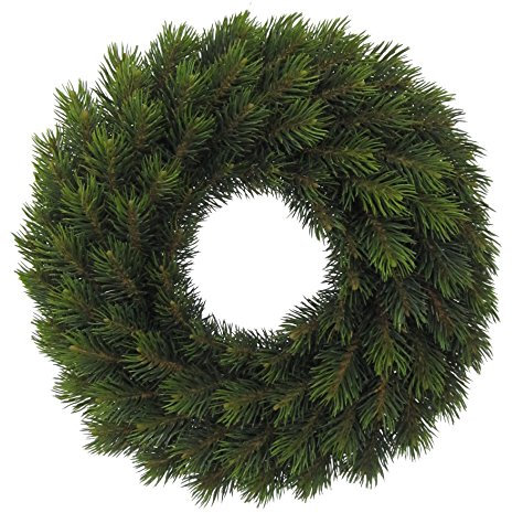 Unbekannt Künstlicher TANNENKRANZ REAL ca 42 cm. 107 Triebe. Türkranz, Adventskranz, Weihnachtskranz, Kranz.