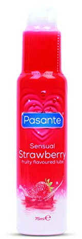 Pasante Sensual Strawberry Lube, 75ml Gleitgel - fruchtiger Erdbeer-Geschmack - lange gleitfähig - nicht klebend - parabenfrei - kondomfreundlich
