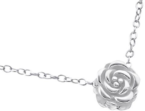 Laimons Collier pour femme fleur rose brillant argent sterling 925