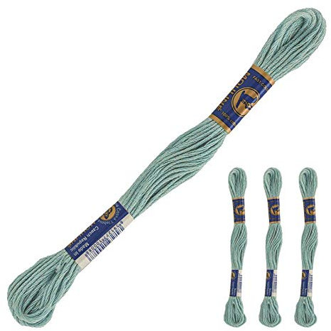 3 Docken Stickgarn je ca. 8m / Sticktwist 100% Baumwolle Stickerei verschiedene Farbwahl, Farbe :6812 hellpistaziengrün