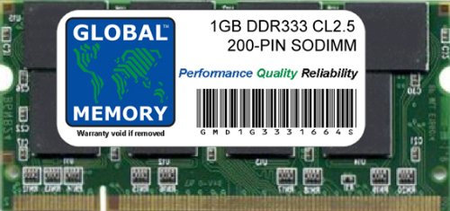 1 GB DDR 333 MHz PC2700 200-PIN SODIMM Memoria RAM per iBook G4 & Alluminio POWERBOOK G4