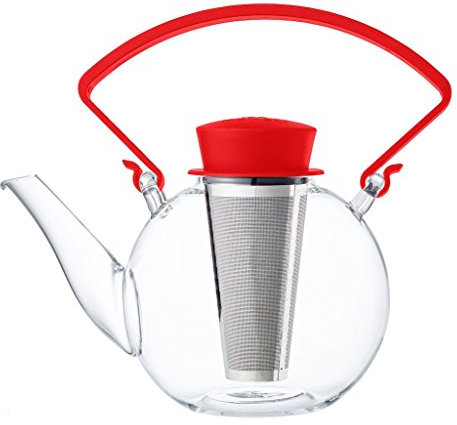 Teekanne Bowl mit Abnehmbarem Griff, Rot