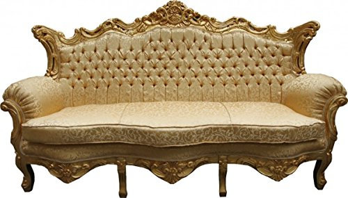 Casa Padrino Barock Sofa Master Gold Muster/Gold - Wohnzimmer Couch Möbel Lounge