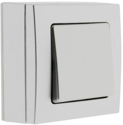 Zenitech - Interrupteur Poussoir Borne Auto Saillie - Appareillage Électrique sans Vis Apparente - Compatible Moulures Standards - Fixation Facile - Gris