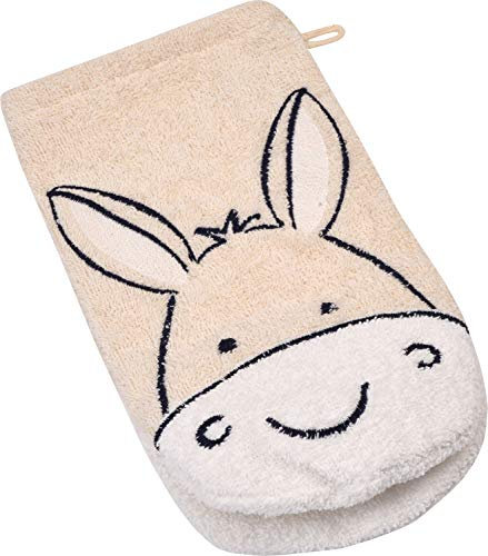 Wörner Kinder-WaschhandschuhEsel Frottier natur Größe 15x21 cm