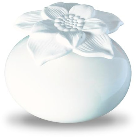 Diffuseur de Parfum par Capillarité Fleur Narcisse Blanc – Diffuseur Huile Essentielle Parfum d’Ambiance et Senteurs Maison – Vase en Céramique et Fleur en Plâtre – Diffusion Naturelle – Zen’Arôme