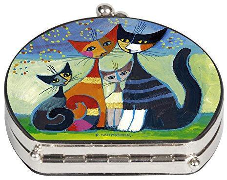 Fridolin 12341 Taschenspiegel Metall, bunt, 7 x 7,5 x 2,5 cm