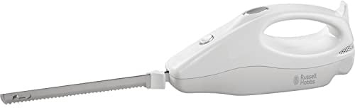 Russell Hobbs Electric Carving Knife, 20.3 cm Serated Blade, 120W | Dual Serrated Stainless Steel, Power and Blade Release Button, Dishwasher Safe, Easy Wrap Cord Storage