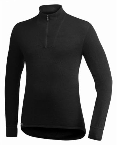 Woolpower 400 Turtleneck Long Sleeve Zipp Shirt Men - Thermounterwäsche, Schwarz, S