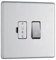 BG Electrical Switched Fused Connection Unit, Fused Spur Switch, Double Pole, Screwless Front Plate, Slim Profile, Premium Flatplate, Brushed Steel, 13A, FBS50