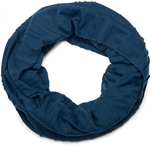 styleBREAKER Loop Schal mit Falten Muster, Schlauchschal, Tuch, Unisex 01018082, Farbe:Petrol